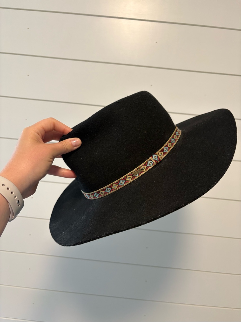 Volcom Black Buckaroo Fedora with Patterned Trim